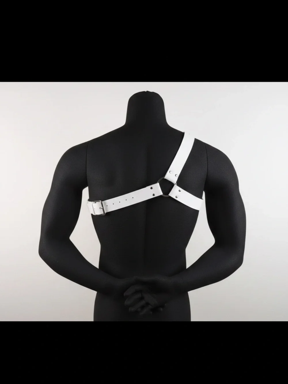 White Leather Chest Harness Strap for Men - New